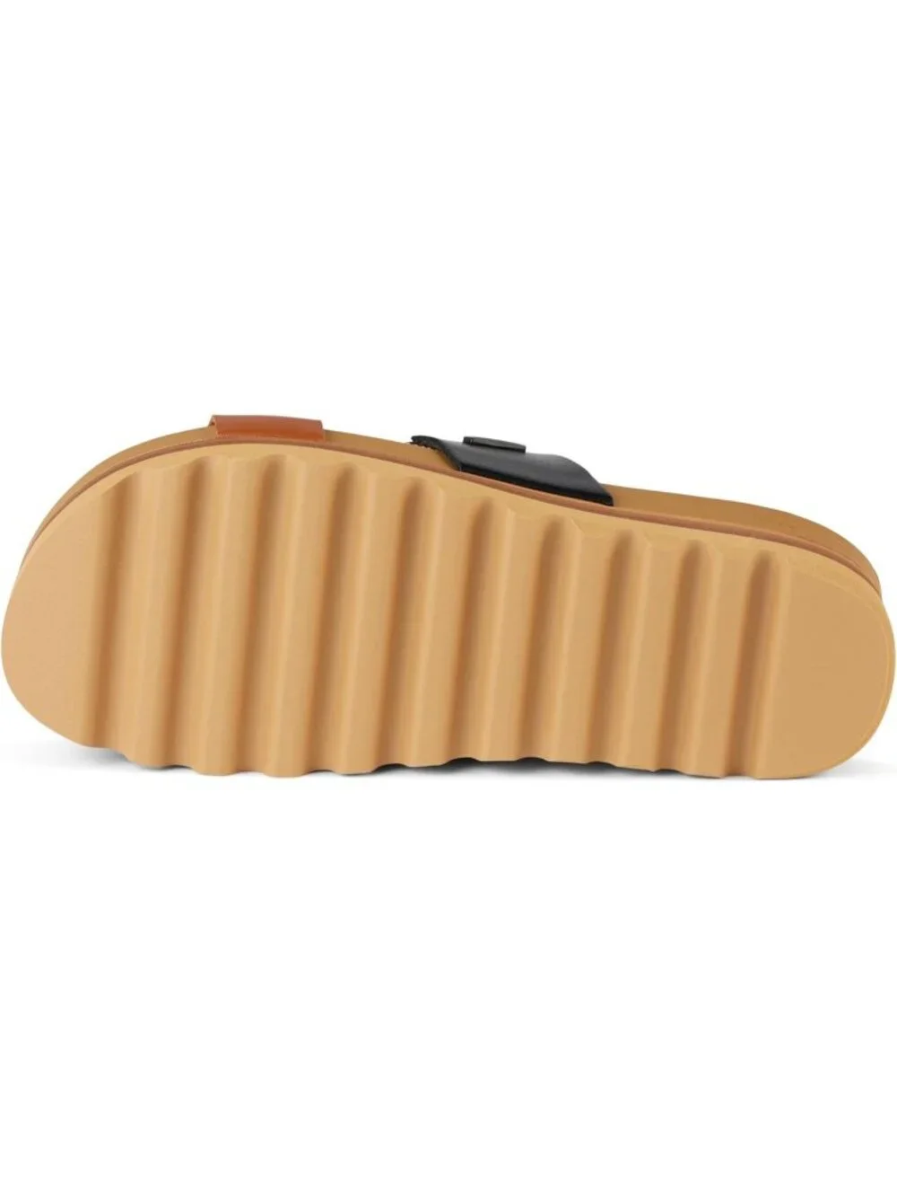 Women's Black Duo Arch Support Ultra Soft Cushion Footbed Platform Sandal Shoes